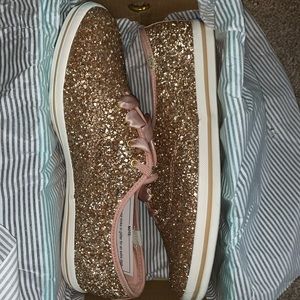 Kate spade rose gold sequin keds